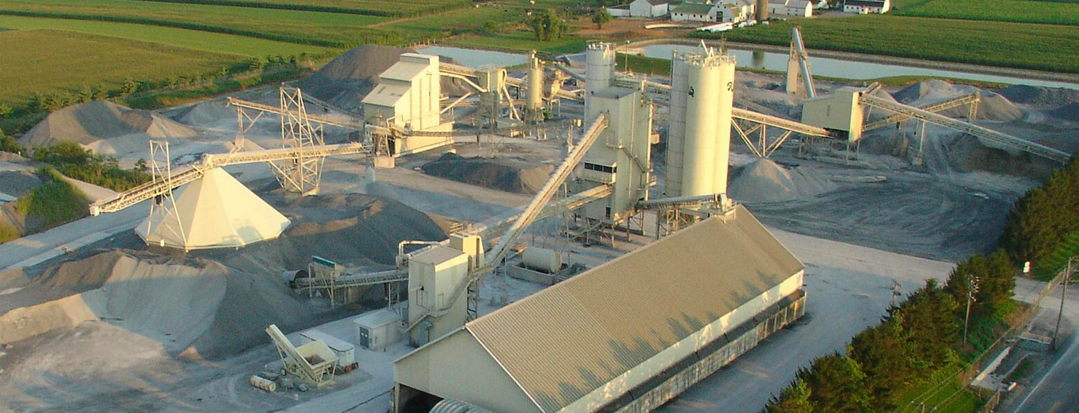 aerial view of Rohrer's quarry facilities and operations