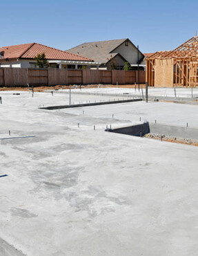 an expanse of concrete slab for a large home