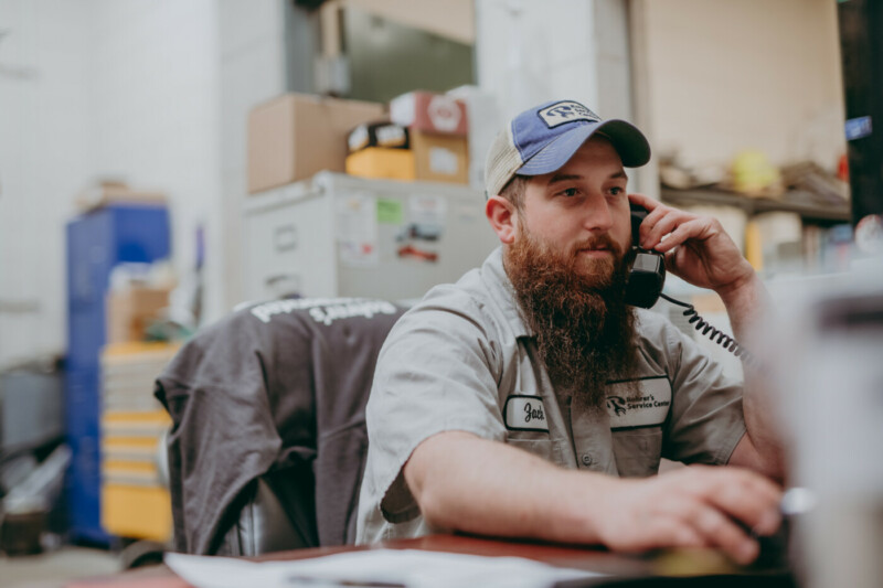 A Rohrer's Parts Department Employee on the Phone